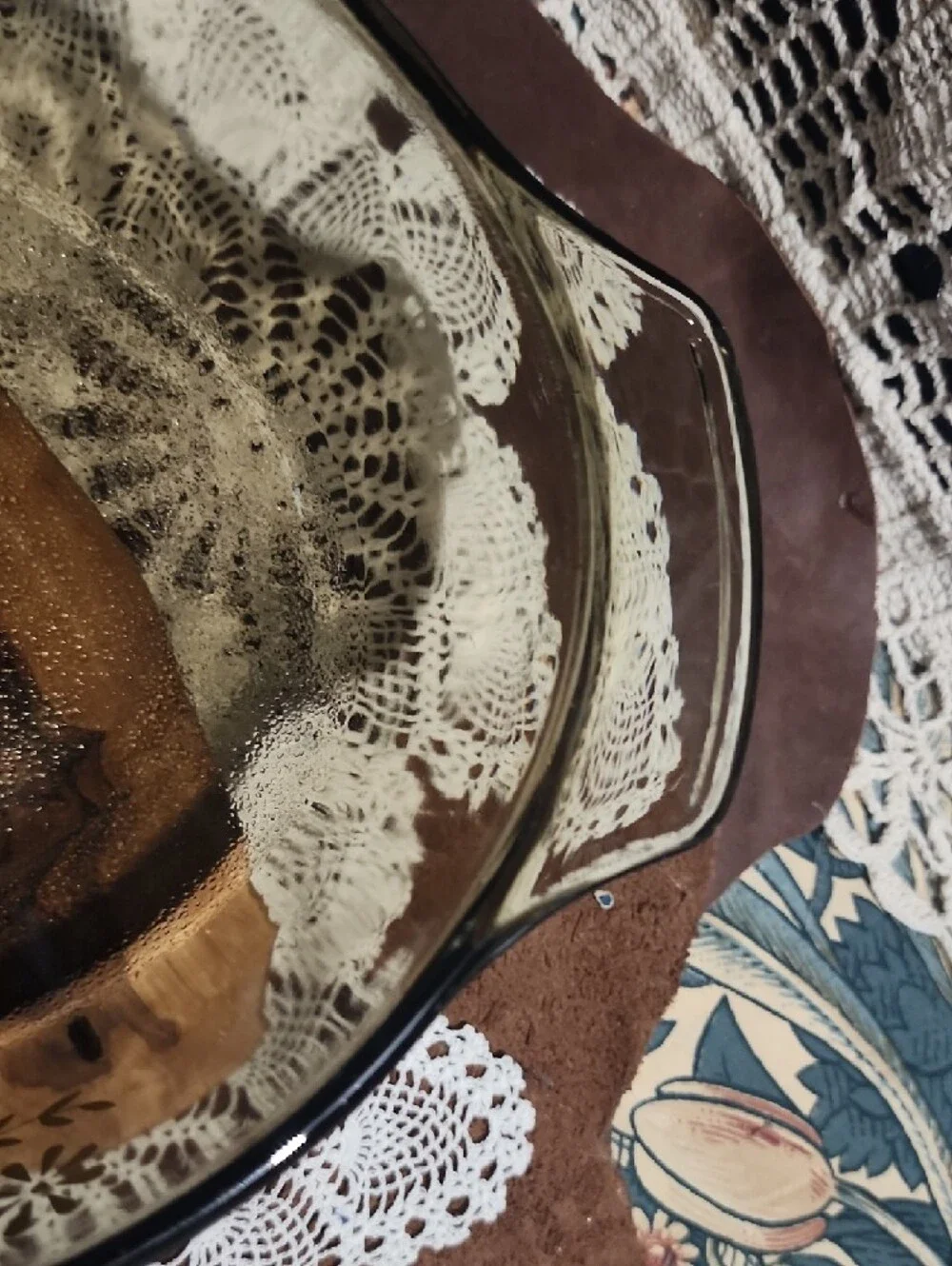 1970s Janette Glass Bake Oval Amber Floral Glass Baking Dish 11